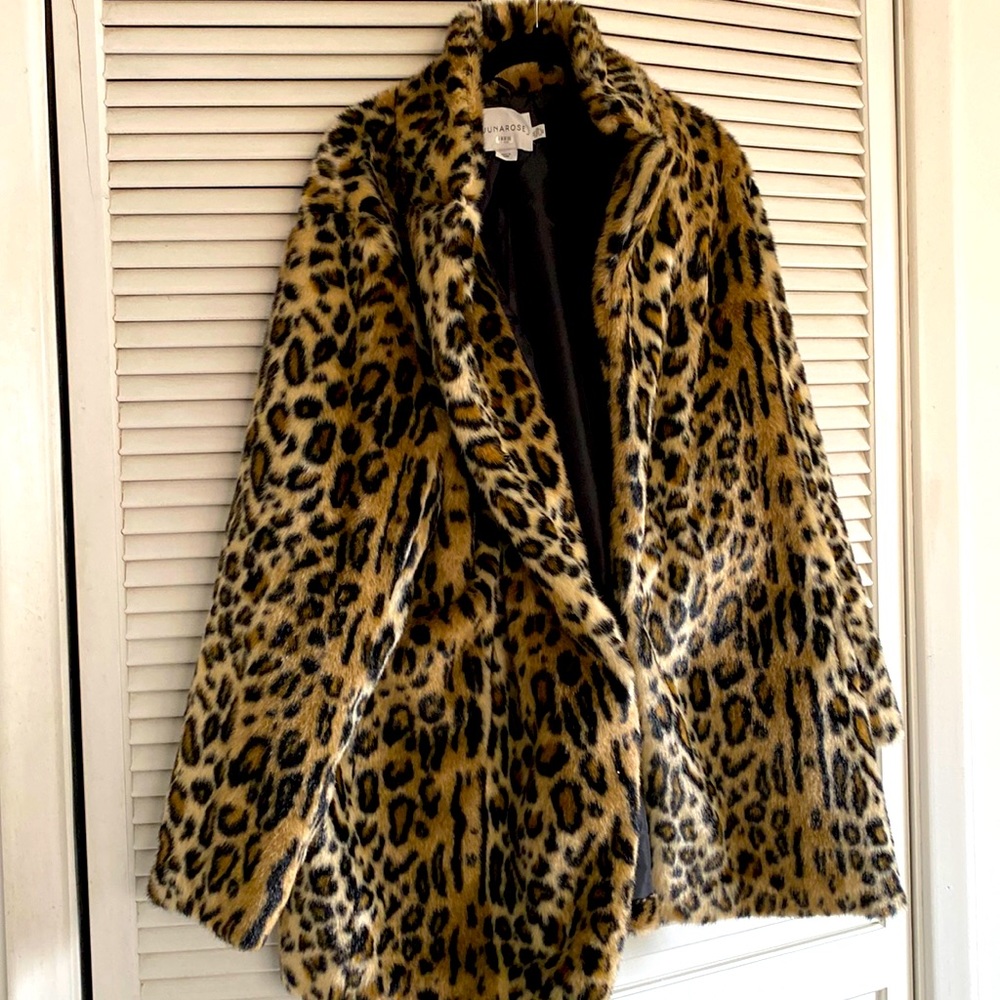 Junarose leopard style hip length coat